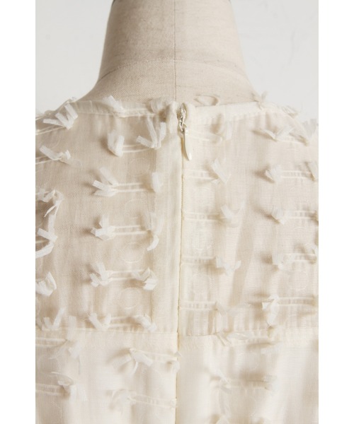 tocco closet（トッコ　クローゼット）の「ウエスト後ろりぼん付きシアーフリンジワンピース（ワンピース・レディース・クリーム/ブラック・M）」の15枚目の写真