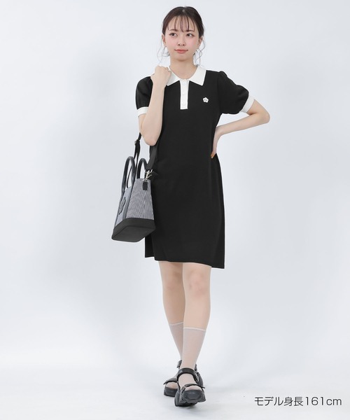 MARY QUANT(マリークワント)の「デイジーワンポイントポロ ワンピース(ワンピース・レディース・ブラック×ホワイト/チェック/ブラック・M)」の7枚目の写真