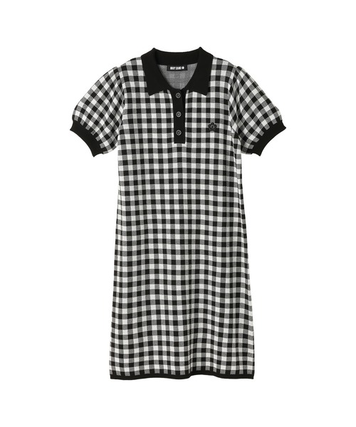 MARY QUANT(マリークワント)の「デイジーワンポイントポロ ワンピース(ワンピース・レディース・ブラック×ホワイト/チェック/ブラック・M)」の12枚目の写真