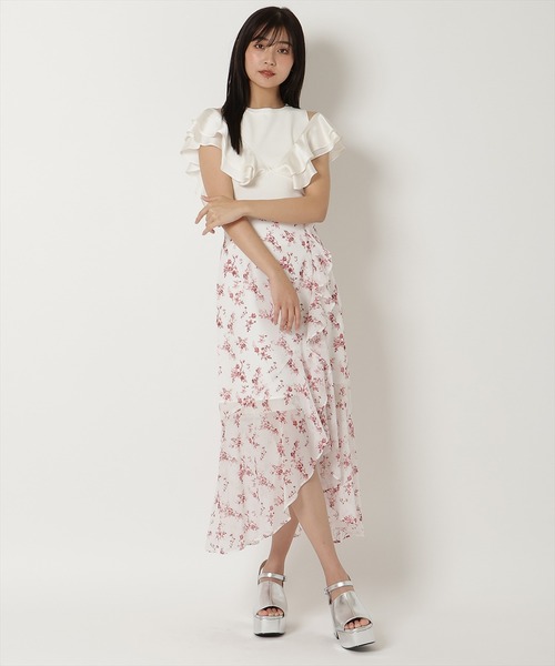 REDYAZEL（レディアゼル）の「フリルドッキングニットトップス（ニット/セーター・レディース・ホワイト/ブラック/ベージュ・FREE）」の6枚目の写真