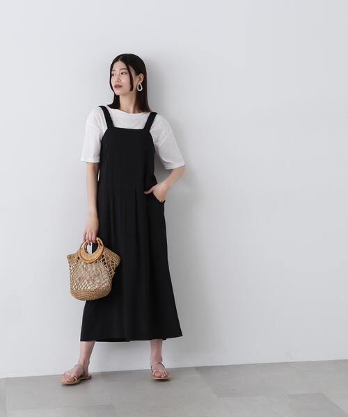 N.（N. Natural Beauty Basic）（エヌエヌナチュラルビューティーベーシック）の「◆ギャザーストラップワンピース（ワンピース・レディース・ブラック/ブラウン・MEDIUM）」の8枚目の写真