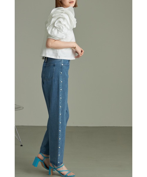 &. NOSTALGIA（アンドドットノスタルジア）の「花びらスリーブトップス（Tシャツ/カットソー・レディース・ブラック/オフホワイト/カーキ・M）」の13枚目の写真