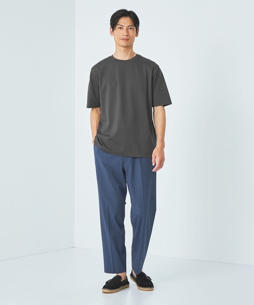 green label relaxing(グリーンレーベルリラクシング)の「Deo カノコ クルーネック Tシャツ -消臭-(Tシャツ/カットソー・メンズ・ホワイト/ライトグレー/ダークグレー・S/M/L/XL)」の8枚目の写真