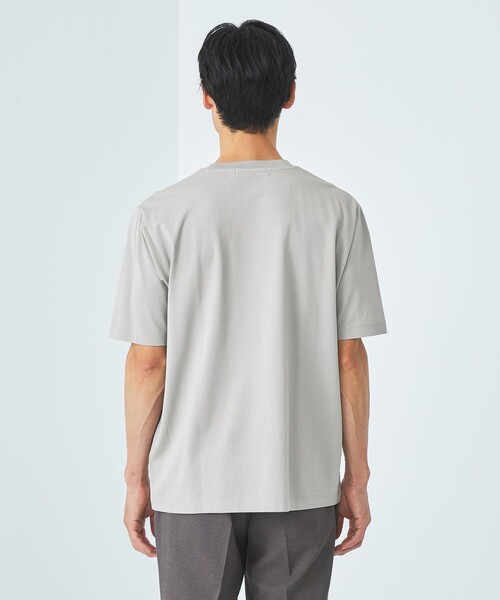 green label relaxing(グリーンレーベルリラクシング)の「Deo カノコ クルーネック Tシャツ -消臭-(Tシャツ/カットソー・メンズ・ホワイト/ライトグレー/ダークグレー・S/M/L/XL)」の4枚目の写真