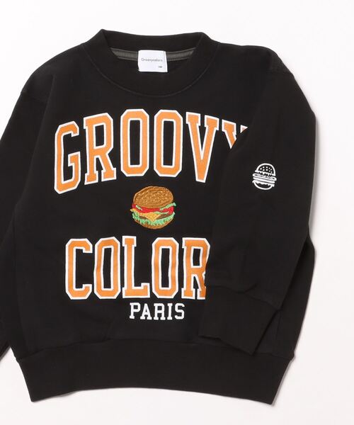 GROOVY COLORS(グルービーカラーズ)の「GROOVY COLORS PARIS Sweatshirt(スウェット・キッズ・ブラック/グリーン・100/110/120)」の4枚目の写真