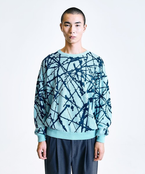City Ambient Products(シティアンビエントプロダクツ)の「City Ambient Products:〈手洗い可能〉ペイント ジャカード クルーネック ニット(ニット/セーター・メンズ・チャコールグレー/ライトブルー/ダークブラウン・LARGE/MEDIUM/SMALL)」の16枚目の写真