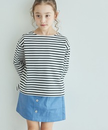 ROPE' PICNIC（ロペピクニック）の「【KIDS】細ボーダー天竺トップス/リンクコーデ・WEB限定サイズ:110cm（Tシャツ/カットソー・キッズ）」