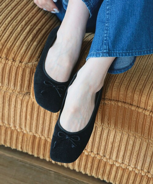 B:MING by BEAMS（ビーミングバイビームス）の「オブリークトゥ バレエシューズ（22.5～24.5cm）（バレエシューズ・レディース・カーキ/ブラック・24.5cm/23.5cm/22.5cm）」の2枚目の写真