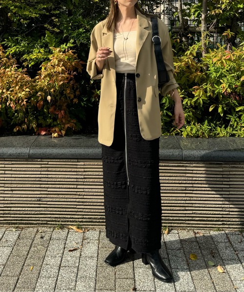 y/m by misato（イムバイミサト）の「バックオープンテーラードジャケット（テーラードジャケット・レディース・アイボリー/ブラック/ベージュ・FREE）」の21枚目の写真