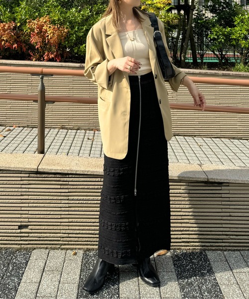 y/m by misato（イムバイミサト）の「バックオープンテーラードジャケット（テーラードジャケット・レディース・アイボリー/ブラック/ベージュ・FREE）」の22枚目の写真