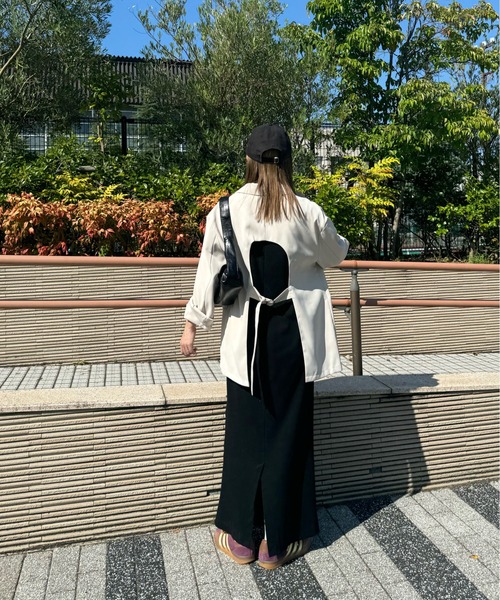 y/m by misato（イムバイミサト）の「バックオープンテーラードジャケット（テーラードジャケット・レディース・アイボリー/ブラック/ベージュ・FREE）」の9枚目の写真