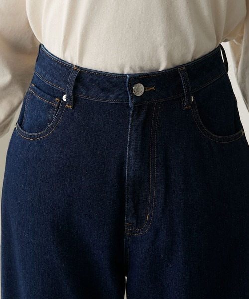 BONLECILL(ボンルシール)の「ターンバックリボンセミワイドデニムパンツ(デニムパンツ・レディース・ブラック/ネイビー・S/M/L)」の19枚目の写真