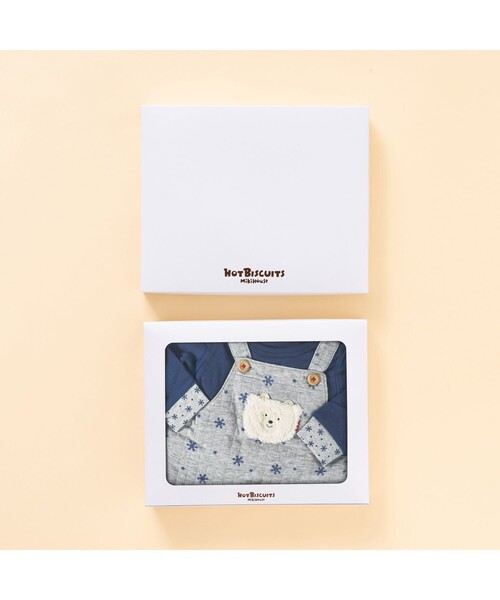 HOT BISCUITS（ホットビスケッツ）の「セパレートセット【BOX付き】（ベビーギフト・キッズ・アイボリー/ネイビー/グリーン/ピンク・70cm/80ｃｍ）」の5枚目の写真