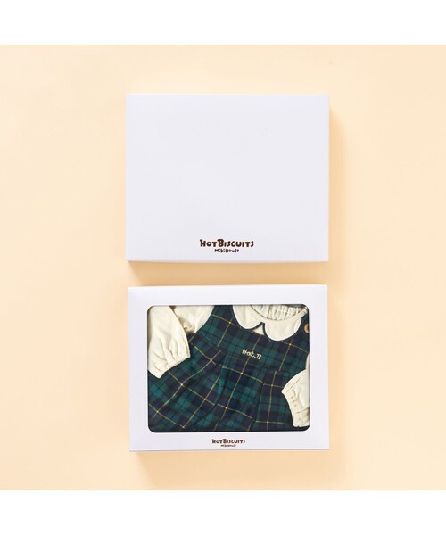 HOT BISCUITS（ホットビスケッツ）の「セパレートセット【BOX付き】（ベビーギフト・キッズ・アイボリー/ネイビー/グリーン/ピンク・70cm/80ｃｍ）」の15枚目の写真