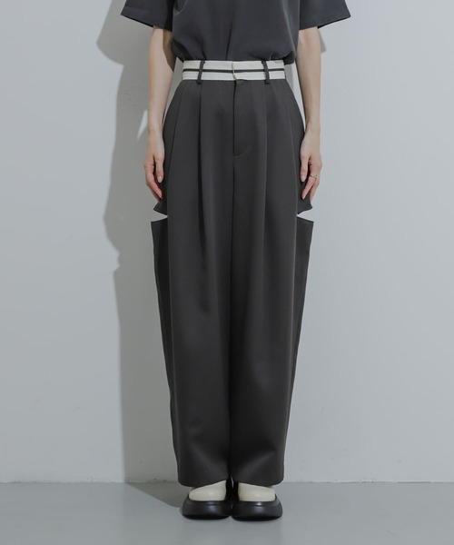 SENSE OF PLACE by URBAN RESEARCH（センスオブプレイスバイアーバンリサーチ）の「マーベルトスリットパンツ（その他パンツ・レディース・カーキ/チャコールグレー/ベージュ・MEDIUM/SMALL）」の22枚目の写真