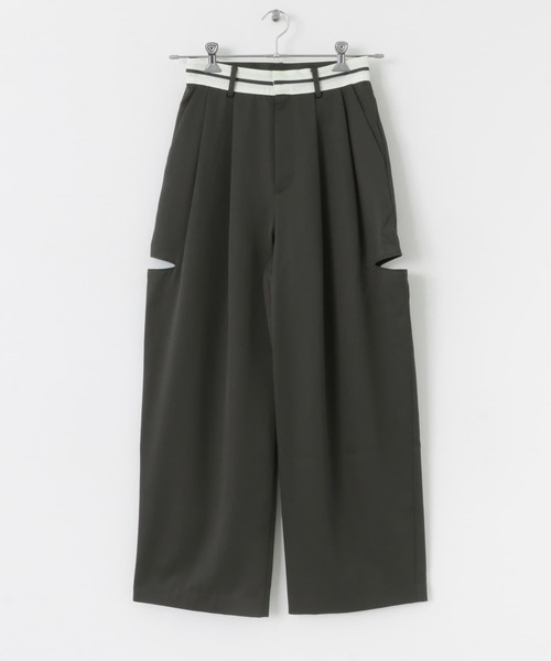 SENSE OF PLACE by URBAN RESEARCH（センスオブプレイスバイアーバンリサーチ）の「マーベルトスリットパンツ（その他パンツ・レディース・カーキ/チャコールグレー/ベージュ・MEDIUM/SMALL）」の15枚目の写真