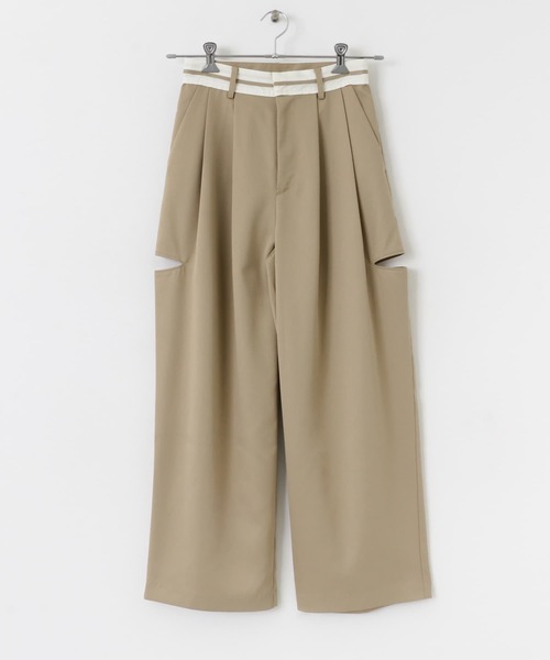 SENSE OF PLACE by URBAN RESEARCH（センスオブプレイスバイアーバンリサーチ）の「マーベルトスリットパンツ（その他パンツ・レディース・カーキ/チャコールグレー/ベージュ・MEDIUM/SMALL）」の13枚目の写真