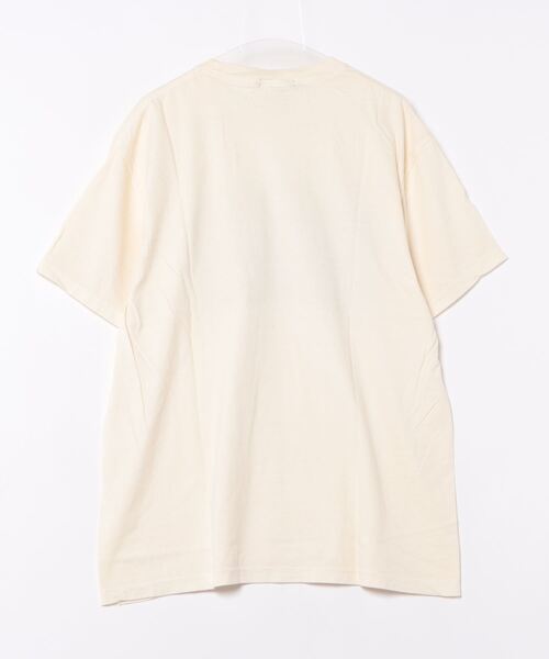 Revo.(レボ)の「MODISH GAZE LOVEロゴプリント ピグメント加工 ビッグシルエットTシャツ(Tシャツ/カットソー・メンズ・アイボリー/ネイビー/スミクロ・FREE)」の4枚目の写真