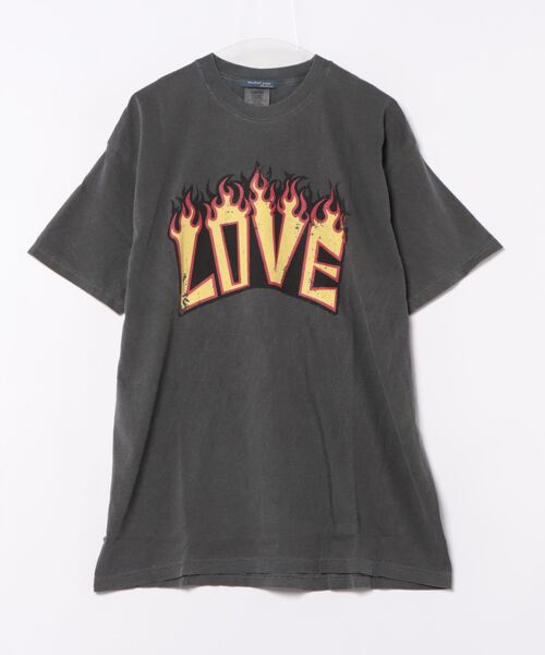 Revo.(レボ)の「MODISH GAZE LOVEロゴプリント ピグメント加工 ビッグシルエットTシャツ(Tシャツ/カットソー・メンズ・アイボリー/ネイビー/スミクロ・FREE)」の9枚目の写真