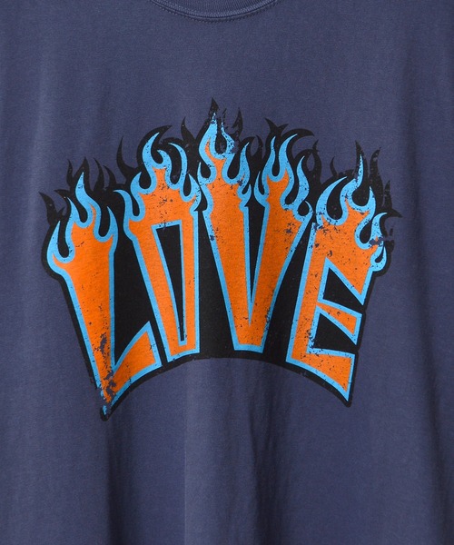 Revo.(レボ)の「MODISH GAZE LOVEロゴプリント ピグメント加工 ビッグシルエットTシャツ(Tシャツ/カットソー・メンズ・アイボリー/ネイビー/スミクロ・FREE)」の14枚目の写真