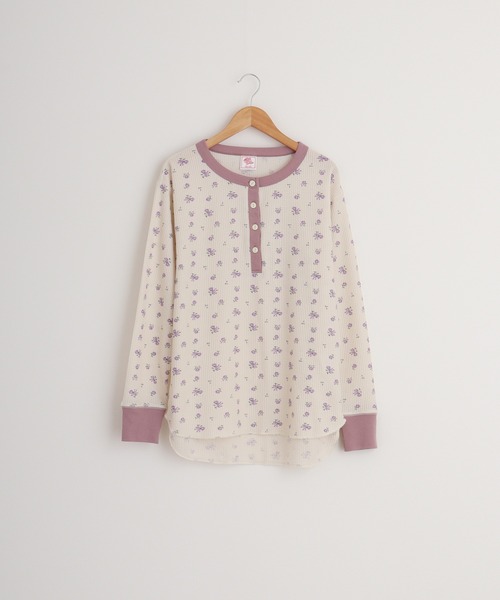 JEMORGAN(ジェーイーモーガン)の「JEMORGAN ワッフル花柄クレリックヘンリー L/S-T(パック)(Tシャツ/カットソー・レディース・ピンク/ストライプ/ラベンダー/ブルー・F)」の13枚目の写真