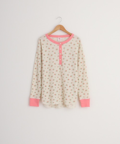JEMORGAN(ジェーイーモーガン)の「JEMORGAN ワッフル花柄クレリックヘンリー L/S-T(パック)(Tシャツ/カットソー・レディース・ピンク/ストライプ/ラベンダー/ブルー・F)」の11枚目の写真