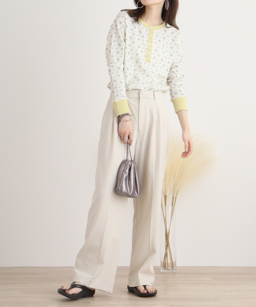 JEMORGAN(ジェーイーモーガン)の「JEMORGAN ワッフル花柄クレリックヘンリー L/S-T(パック)(Tシャツ/カットソー・レディース・ピンク/ストライプ/ラベンダー/ブルー・F)」の5枚目の写真