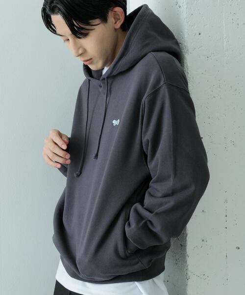 ITEMS URBANRESEARCH（アイテムズ アーバンリサーチ）の「FOX Youth プルオーバーパーカー（スウェット・メンズ・オートミール/チャコールグレー/グリーン・LARGE/MEDIUM）」の2枚目の写真