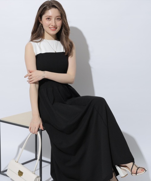 Apuweiser-riche 惜しく ホールガーメントワンピースブラック 