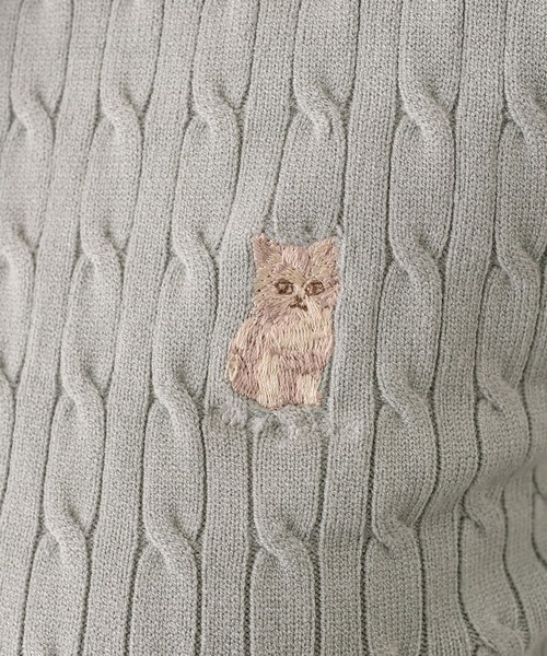 OLIVE des OLIVE(オリーブデオリーブ)の「【WEB限定】長袖ケーブルポロニット(ニット/セーター・レディース・オフホワイト/ピンクベージュ/ミント/ネイビー・FREE)」の8枚目の写真