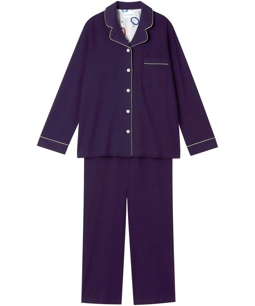 une nana cool（ウンナナクール）の「【綿100％】フライスパジャマ MADE WITH LIBERTY FABRIC（ルームウェア/パジャマ・レディース・ライトオレンジ系/グレイッシュブルー/ライトベージュ/コーラルピンク/クリーム/カーキブラウン/ラベンダー/モカ/オートミール/ダークウッド/ブラウン/レッド/サックスブルー/イエロー/ターコイズブルー/ピンク/グリーン/ライトグリーン/アイボリー/ボルドー/ホワイト/ブラック/ダークブラウン/エンジ/ネイビー/パープル・L/M）」の14枚目の写真