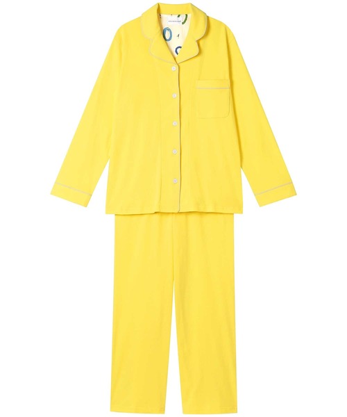 une nana cool（ウンナナクール）の「【綿100％】フライスパジャマ MADE WITH LIBERTY FABRIC（ルームウェア/パジャマ・レディース・ライトオレンジ系/グレイッシュブルー/ライトベージュ/コーラルピンク/クリーム/カーキブラウン/ラベンダー/モカ/オートミール/ダークウッド/ブラウン/レッド/サックスブルー/イエロー/ターコイズブルー/ピンク/グリーン/ライトグリーン/アイボリー/ボルドー/ホワイト/ブラック/ダークブラウン/エンジ/ネイビー/パープル・L/M）」の20枚目の写真