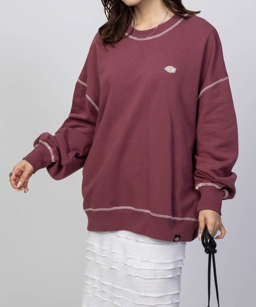 Dickies(ディッキーズ)の「Dickies 裏毛ワッペン付きトレーナー(スウェット・レディース・ライトグレー/ブラック/ワイン・フリー)」の5枚目の写真