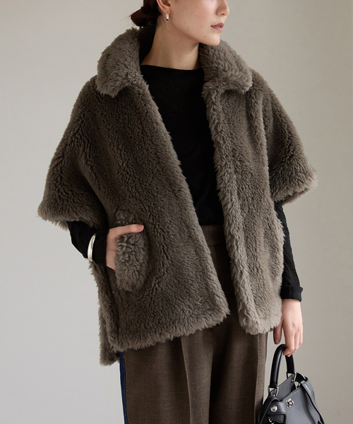 セール】TICCA（ティッカ） Woolファーポンチョ 0243410033