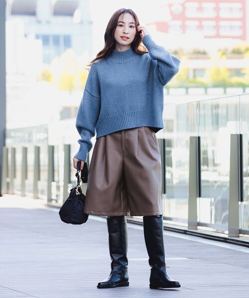 B:MING by BEAMS（ビーミングバイビームス）の「フェイクレザー ハーフ パンツ（S～M）（その他パンツ・レディース・ブラック/ブラウン系その他4・SMALL/MEDIUM）」の3枚目の写真