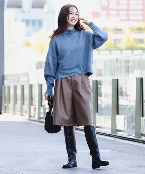 B:MING by BEAMS（ビーミングバイビームス）の「フェイクレザー ハーフ パンツ（S～M）（その他パンツ・レディース・ブラック/ブラウン系その他4・SMALL/MEDIUM）」の4枚目の写真