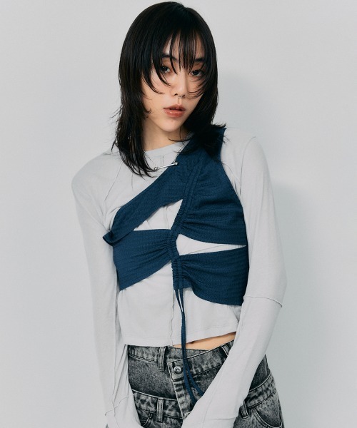 led.tokyo 新品未使用　レイヤードトップスセット セール】【led.tokyo】レイヤードトップスセット（Tシャツ