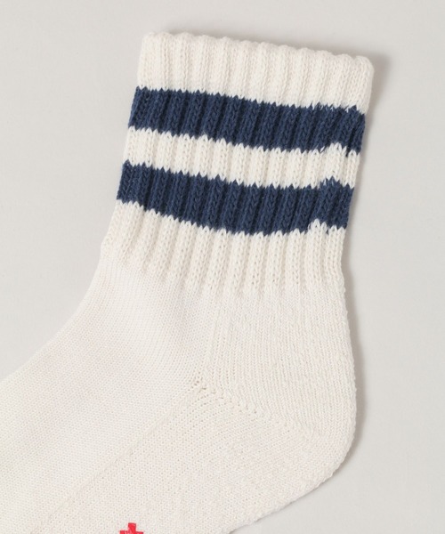 RAGEBLUE（レイジブルー）の「【Healthknit/ヘルスニット】シンカー2ライン3Pソックス（ソックス/靴下・メンズ・オフホワイト・FREE）」の2枚目の写真