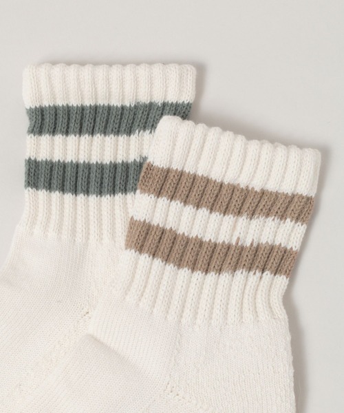 RAGEBLUE（レイジブルー）の「【Healthknit/ヘルスニット】シンカー2ライン3Pソックス（ソックス/靴下・メンズ・オフホワイト・FREE）」の4枚目の写真