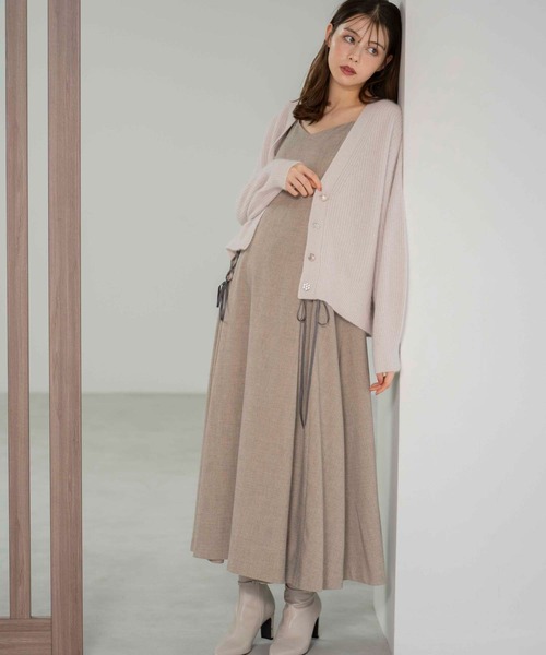 NOELA(ノエラ)の「レースアップキャミワンピース(ワンピース・レディース・ボルドー/ベージュ/モカ・S/M)」の16枚目の写真