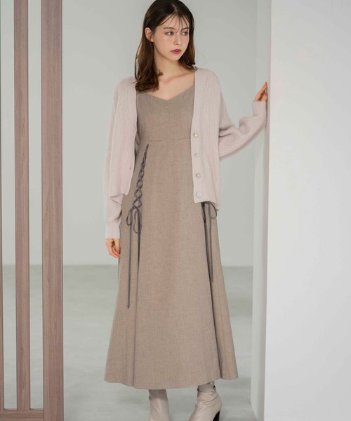 NOELA(ノエラ)の「レースアップキャミワンピース(ワンピース・レディース・ボルドー/ベージュ/モカ・S/M)」の17枚目の写真