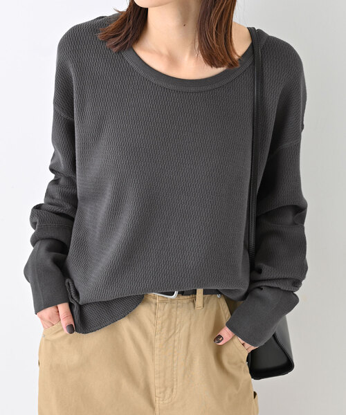【セール】Uネックワッフルプルオーバー（Tシャツ/カットソー）｜SLOBE IENA（スローブイエナ）