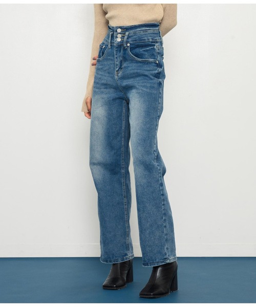 ANAP　ジーンズ　ジャケット&スカート 3つボタンストレッチストレートデニムパンツ（デニムパンツ