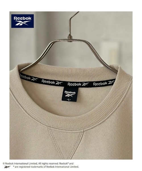 Reebok(リーボック)の「【別注限定展開】Reebok裏起毛ツイルワッペンロゴトレーナー(スウェット・メンズ・グリーン/ネイビー/グレイッシュベージュ・M/L/XL)」の7枚目の写真