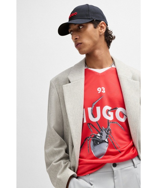 HUGO（ヒューゴ）の「ロゴフロント＆バイザー コットンツイル キャップ（キャップ・メンズ・ブラック/ブラック系その他/ブラウン/カーキ/ブルー/ベージュ・ONESIZE）」の8枚目の写真