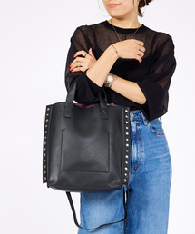 cheek（BAG）（チーク）の「【cheek/チーク】2WAY トートバッグ / リベット / フェイクレザー / 軽量（トートバッグ）」