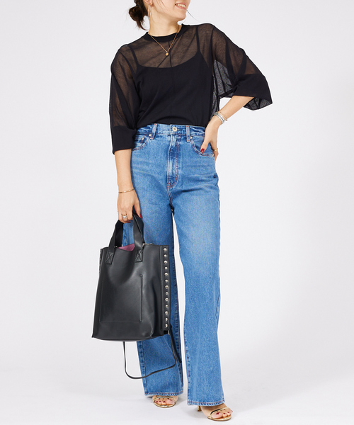 cheek(BAG)(チーク)の「【cheek/チーク】2WAY トートバッグ / リベット / フェイクレザー / 軽量(トートバッグ・レディース・ラベンダー/ブラック/シルバー/キャメル/イエロー・フリー)」の6枚目の写真