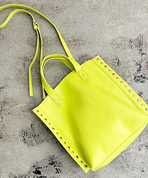 cheek/チーク】2WAY トートバッグ / リベット / フェイクレザー / 軽量