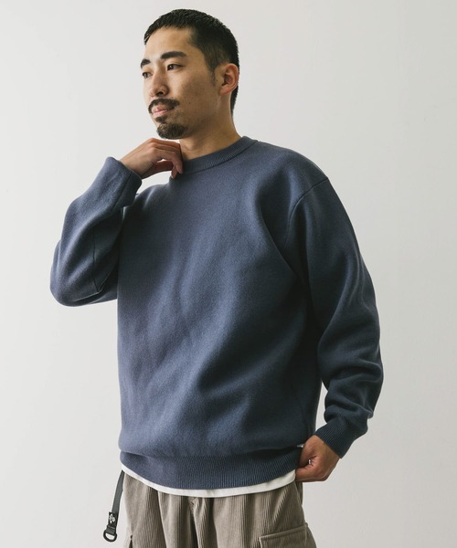 URBAN RESEARCH DOORS(アーバンリサーチドアーズ)の「『洗濯可』ミラノリブ クルーネックニット(ニット/セーター・メンズ・ホワイト系その他/ブルー/チャコールグレー・MEDIUM/LARGE)」の3枚目の写真