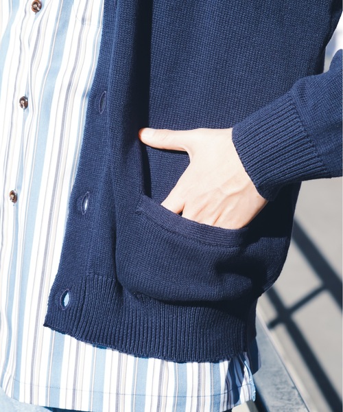 TETE（テット）の「【TETE SELECTION】［オンオフどちらのスタイルでも使える］スタンダードサイジングベーシックデザインコットンVネックニットカーディガン/（カーディガン/ボレロ・メンズ・ベージュ/ネイビー/グレー/ブラック・MEDIUM/LARGE/X-LARGE）」の18枚目の写真